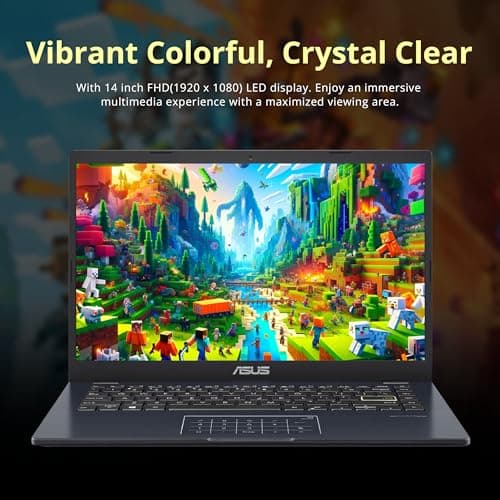 ASUS 14" FHD Laptop, Intel Celeron N4500 Processor, 4GB RAM, 224GB Storage(64GB eMMC+160GB Docking Station Set), Intel Iris Xe Graphics, 720P Camera, Bluetooth, Win 11 S, Quiet Blue