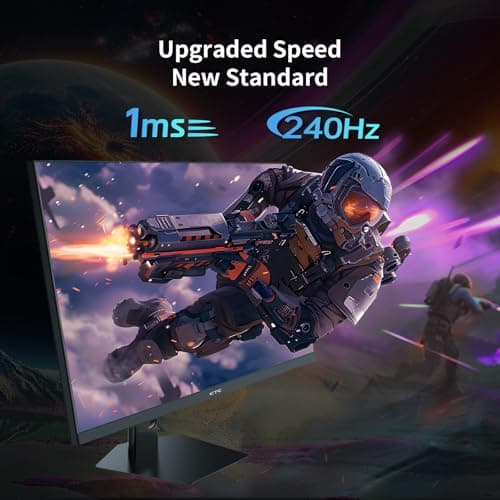 27'' 240hz Gaming Monitor 1440p(2560× 1440) 144Hz 1ms Fast HVA HDR400 130% sRGB HDMI & DisplayPort AdaptiveSync VESA Tilt Eye Care