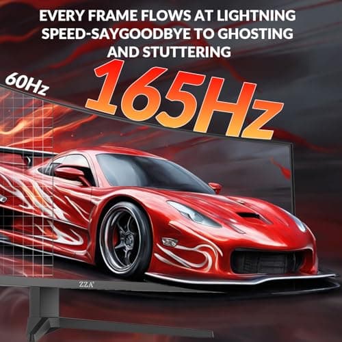 ZZA 49" Curved Gaming Monitor 144/165Hz Ultrawide 32:9 WDFHD 3840 x 1080P,Ultrawide Monitor, 1500R, 120% sRGB, HDMI 2.1 & DP 1.4, Height Adjustable