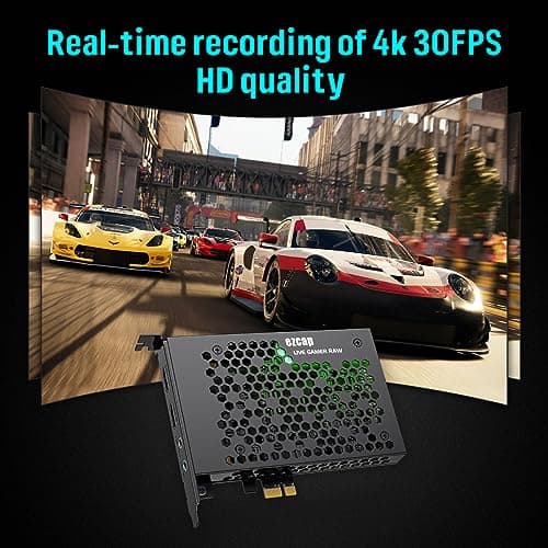Game Capture Card, HDMI PCI-E 4K 30fps Record & Live Stream from Gaming Systems, Camcorders, DSLRs,Support Zero Delay HDMI Loop-Out
