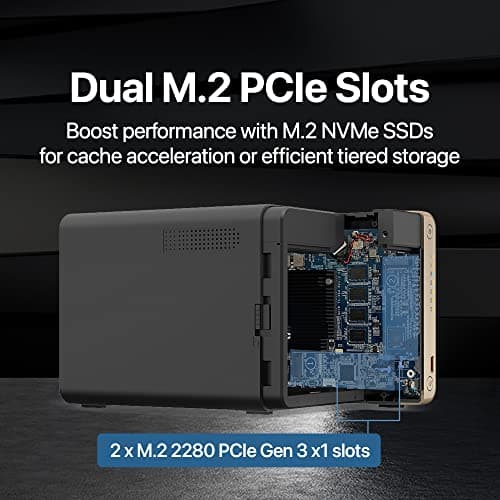 QNAP TS-464-8G-US 4 Bay High-Performance Desktop NAS with Intel Celeron Quad-core Processor, M.2 PCIe Slots and Dual 2.5GbE (2.5G/1G/100M) Network Connectivity (Diskless)