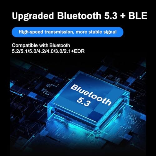 Bluetooth Adapter for Desktop PC, Plug & Play 5.3 USB Mini EDR Dongle Receiver & Transmitter for Laptop Computer Compatible with Headphones Keyboard Mouse Only Windows 11/10/8.1