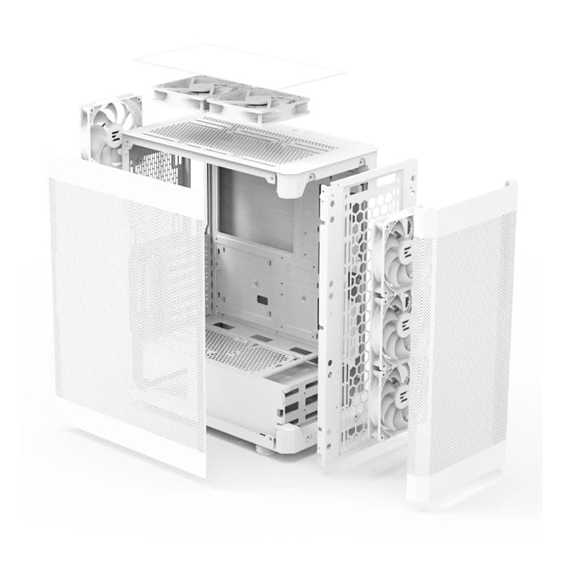 Zalman i4 Airflow Full Mesh Mid Tower ATX Desktop PC Case, 6 x 120mm Quiet Fans Pre-Installed, Vertical GPU Mount & 360mm Radiator Support, White