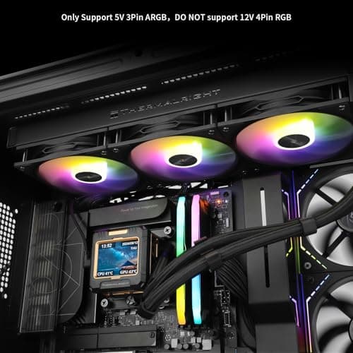Thermalright FW360 Black ARGB CPU AIO Cooler,PC 360 Specification Water Cooler System,IPS LCD Screen with 320x240 Resolution,for AM5&Intel LGA1700/1851,CPU Cooler Comes with 2.4-inch LCD Display