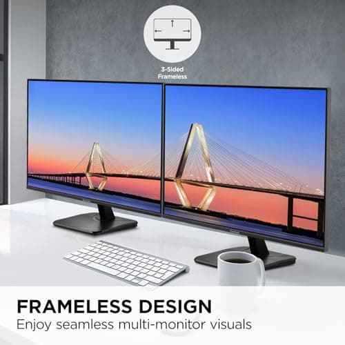 ViewSonic VA2756A-MHD 27 Inch IPS 1080p Monitor with 120Hz, Eye Care, HDMI, DisplayPort, and VGA Inputs for Home and Office