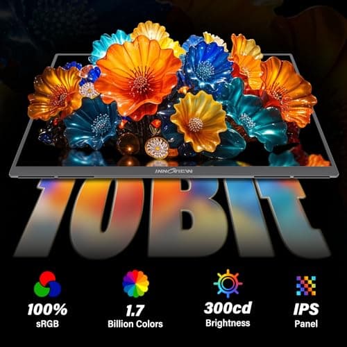 InnoView 23.8 Inch 2K 100Hz Large Portable Monitor ∆E<2 100% sRGB Fast IPS Portable Gaming Monitor QHD w/180° Adjustable Stand USB-C HDMI Laptop Monitor for PS5/4 Desktop MacBook Switch Xbox 2560X1440