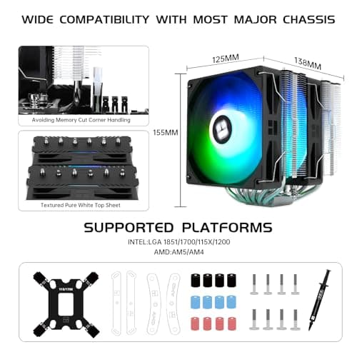 Thermalright Peerless Assassin 120 SE V2 CPU Air Cooler - 6 Heat Pipes AGHP GEN 5.0 Technology | 1850RPM PWM 120mm Fans, for Intel 1851/1700/115X/1200, AMD AM4/AM5
