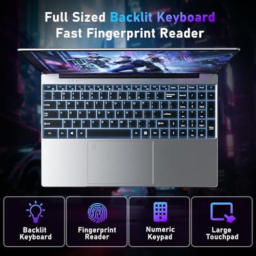 Gaming Laptop,15.6 Inch Laptop Computer,16GB RAM 1TB SSD,AMD Ryzen 5 7430U (up to 4.3Ghz,Beat 5700U),AMD Radeon Graphics,15.6”FHD 1920 * 1080 Display,WiFi 5,BT5.0,Backlit Keyboard