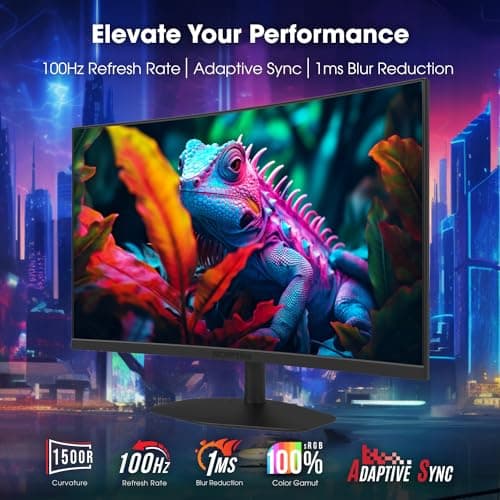 Sceptre Curved 24-inch Gaming Monitor 1500R DisplayPort HDMI X2 Eye Care 100% sRGB Build-in Speakers, 1ms 100Hz Machine Black 2024 (C248W-FW100T Series)