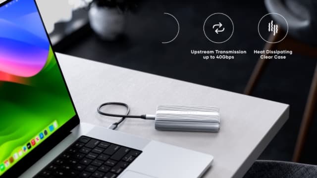 Satechi M.2 Enclosure – USB4 NVMe SSD Pro Enclosure, 40Gbps, up to 16TB, Aluminum Enclosure with Silicone Pin, Polycarbonate Casing, USAP SSD Trim for Sizes 2280/2260/2242/2230mm (SSD Not Included)