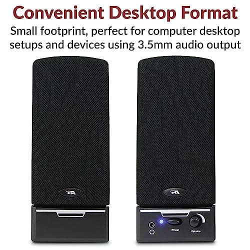 Cyber Acoustics CA-2014 Computer Speakers, Full Stereo Sound, Convenient Controls, Easy Setup