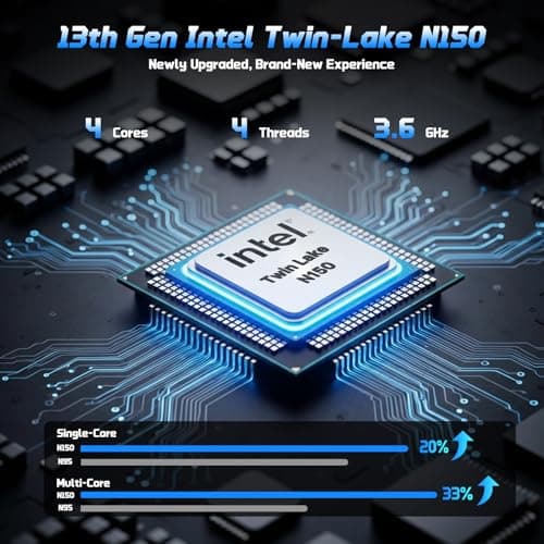 15.6" FHD IPS Student-Laptop Computer - 16GB RAM 1TB SSD, 4 Cores 13th Gen Intel N150(Beat to i3-1115G4, Up to 3.6GHz), 65W GaN Type-C, Fingerprint, Backlit Keyboard, Wi-Fi 6, BT5.2, Numpad