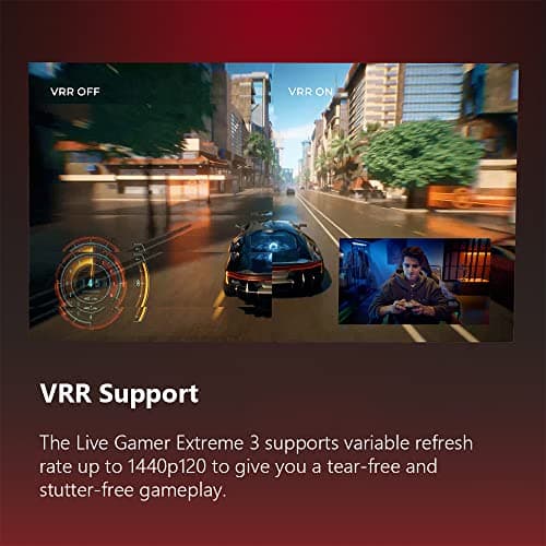 AVerMedia 4K Capture Card for Streaming,1440p120 Video Capture Device for PS5/Pro, Xbox Series X/S, Nintendo Switch, PC, compatible with Twitch, OBS, Windows, Mac - GC551G2 Live Gamer Extreme 3