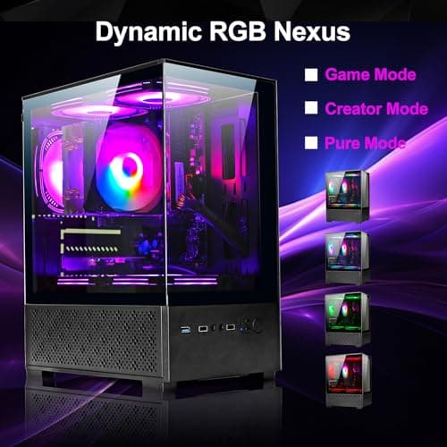 LXZ Desktop PC AMD Ryzen 7-5700G 8 core 3.9GHz, 16G DDR4 RAM, 512GB NVME SSD, Tower Computer with 400W Power Supply for Home and Office (Black)