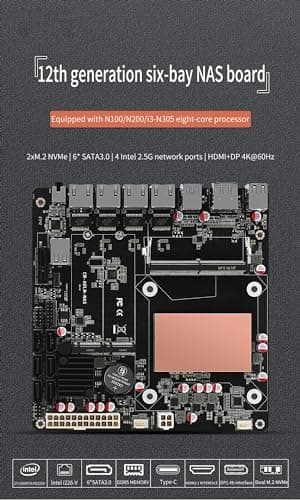 I3-N305 Industrial Motherboard NAS 8 Cores 8 Threads Low Power Processor 4x2.5G i226 Network M.2 Slot 6xSATA DP HDMI 2.0 PCIE ×1