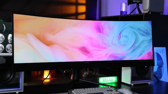 INNOCN 45C1R 45 Inch 5120 x 1440p Ultrawide Curved Gaming Monitor, R1500, HDR400, USB Type-C 90W Power Delivery, PIP/PBP, Built-in Speaker, Height Adjustable, Black