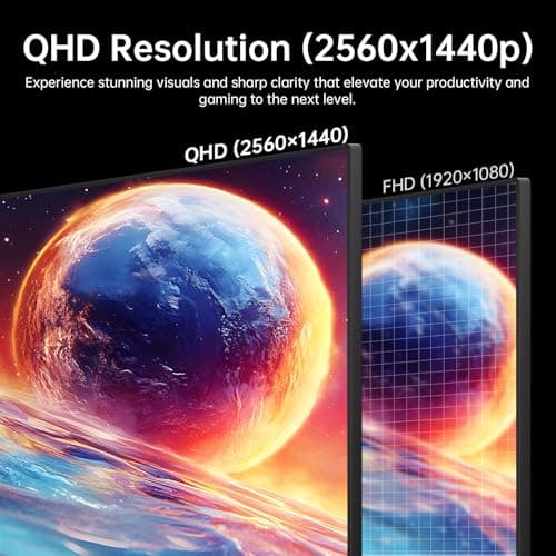 32 Inch 2K Computer Monitor, IPS 1440p Monitor with Ultra-Thin Bezels, HDR10, Freesync/G-sync, HDMI/DP Ports, Tilt Adjustable, Eyecare, Ideal for Business, Office, and Casual Gaming
