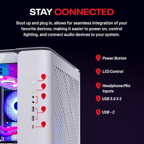 Skytech King 95 Gaming PC Desktop, Intel i7 14700F 2.1 GHz (5.3GHz Turbo Boost), NVIDIA RTX 5070 12GB GDDR7, 1TB Gen4 SSD, 32GB DDR5 RAM 6000 RGB, 850W Gold PSU, 360mm ARGB AIO, Wi-Fi, Win 11 Home