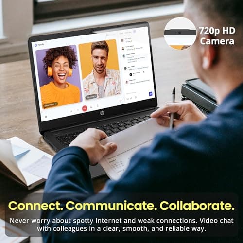 HP Flagship 14" HD Laptop with 1 Year Office 365 | 16GB RAM | 1.28TB Storage(128GB EMMC & 160GB Docking Station Set & 1TB Cloud Storage) | Intel 4-Core Processor | Webcam | Wi-Fi | Windows 11 | Black
