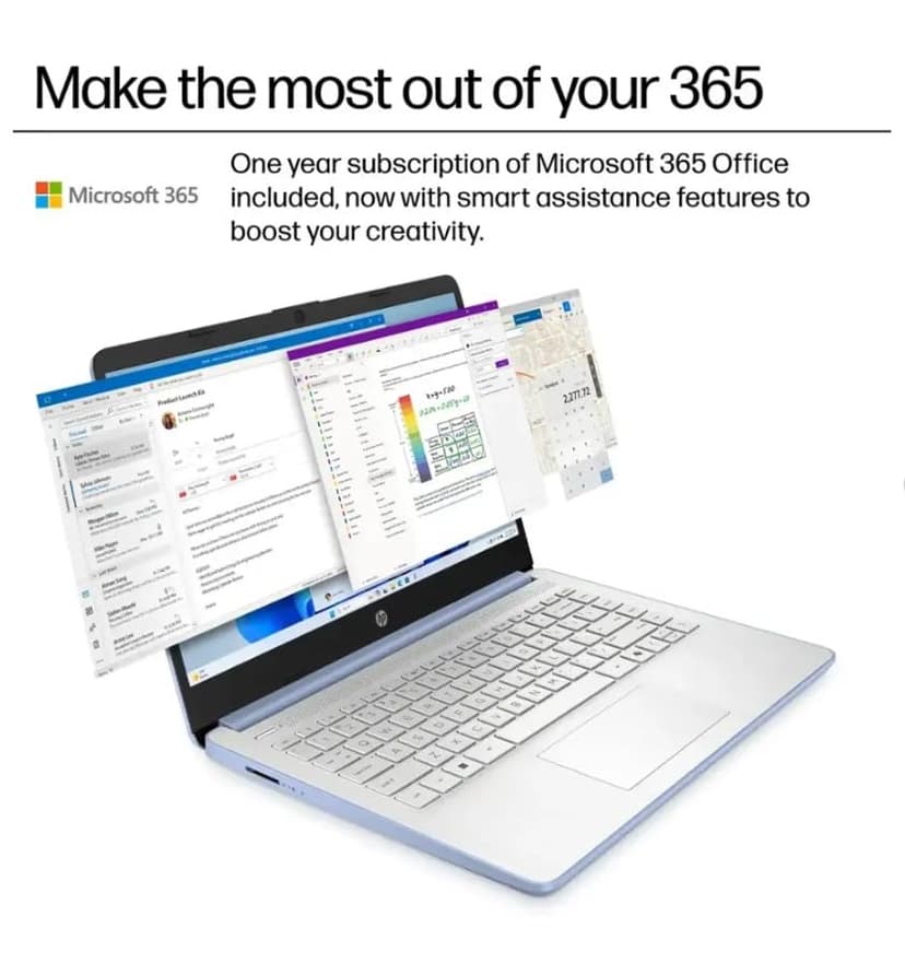 HP 2025 Student Business Laptop, Intel Processor N150(up to 3.6 GHz), 14 Inch LED Screen,16G RAM, 128GB Storange,1 Year Office 365, Windows 11 Home,Sky Blue w/YYY Accessories