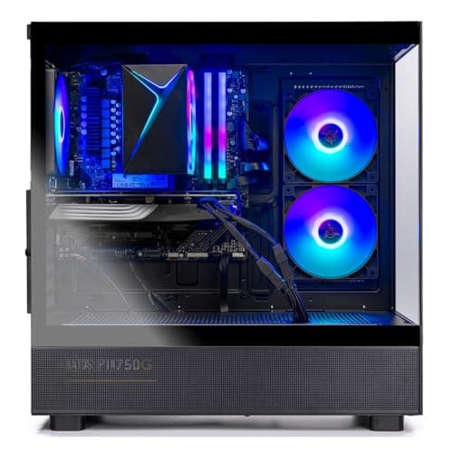 Skytech Azure Gaming PC Desktop, Ryzen 7 7700 3.8 GHz (5.3GHz Turbo), NVIDIA RTX 5060 8GB, 1TB NVMe SSD, 32GB DDR5 RAM 5200 RGB, 650W Gold PSU, Wi-Fi, Win 11