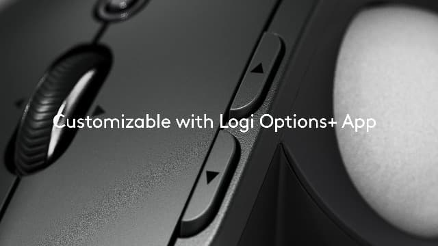 Logitech MX Ergo S Advanced Wireless Trackball Mouse, USB-C Rechargeable Wireless Ergonomic Mouse with Bluetooth and Encrypted Dongle, 6 Programmable Buttons, for PC/Mac - Graphite
