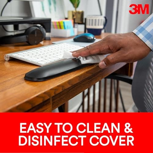 3M Gel Wrist Rest for Keyboards, Soothing 3M Gel Technology and Satin Smooth Cover for All Day Comfort and Support, Durable and Easy to Clean, 19", Black (WR85B)