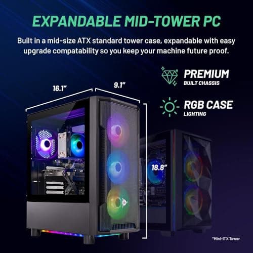 Skytech Gaming Shadow Desktop PC, Intel i5 13400F 2.5 GHz (4.6GHz), NVIDIA RTX 4060 8GB, 2TB NVMe SSD, 32GB DDR5 RAM 5200 RGB, 650W Gold PSU, Wi-Fi, Win 11