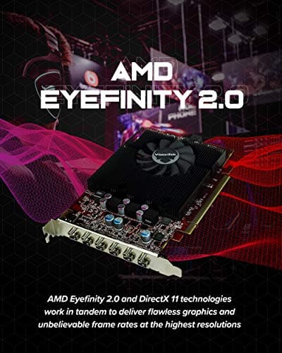 VisionTek Radeon HD 7750 2GB GDDR5 – 4K Resolution Support Graphics Card – Support up to 6 Monitors with Mini DisplayPort Outputs – AMD Eyefinity 2.0 – Suitable Graphics Card for Gaming PC