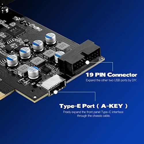 USB C PCIe Card SuperSpeed 10Gbps with 2 USB C and 2 Internal Port(Type-E,19 Pin USB 3.0 Header) PCI-E Expansion Cards PCI Express Front Panel Adapter for Desktop PC