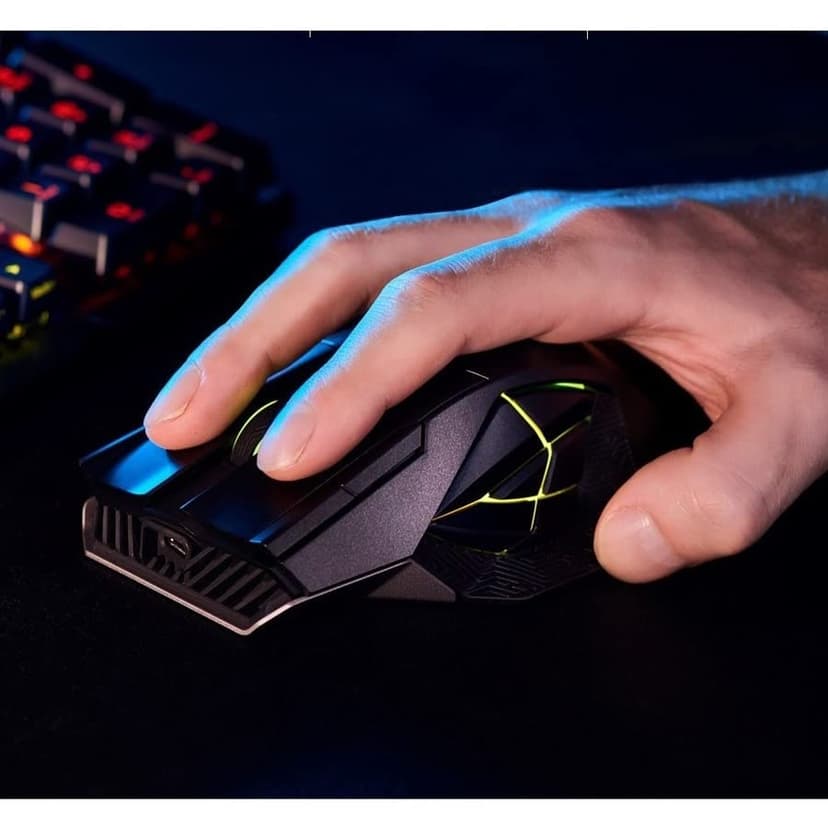 ASUS ROG Spatha X Wireless Gaming Mouse (Magnetic Charging Stand, 12 Programmable Buttons, 19,000 DPI, Push-fit Hot Swap Switch Sockets, ROG Micro Switches&Paracord and Aura RGB lighting),Black
