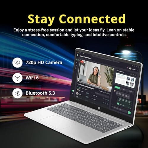 HP Chromebook 15.6" HD Flagship Laptop for Student Business, Quad-Core Intel N200 Processor, 8GB RAM, 320GB Storage (64GB eMMC + 256GB Card), Webcam, WiFi, Long Battery, Chrome OS+HubxcelAccessory
