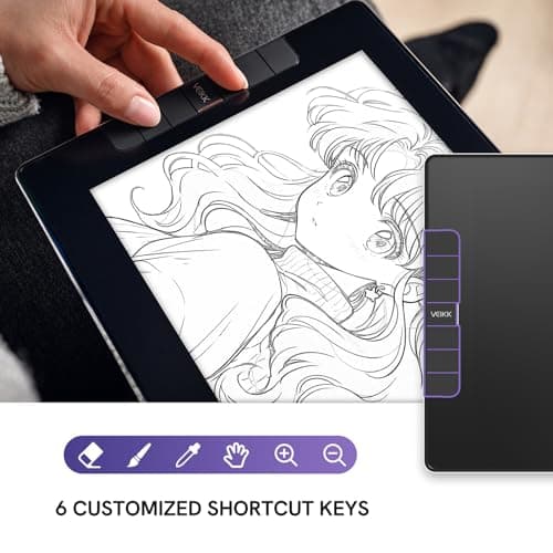 VEIKK VK1200 V2 Drawing Tablet with Screen,11.6-inch Full-Laminated Graphic Drawing Monitor,2 Battery-Free Pens with Tilt Function,6 Customizable Keys,Anti-Glare Glass(Must be Connected to PC to Work)
