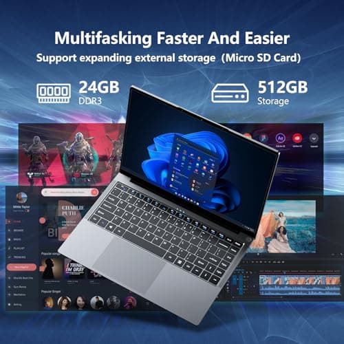 Gaming Laptop i5, 15.6 inch Laptops, Laptop Computer Up to 3.60GHZ, Traditional Laptops Computers for 24GB RAM 512GB SSD, Business Lap top Full HD 1920X1200 Display 180 Angle Opening WIFI 5 Win 11 Pro