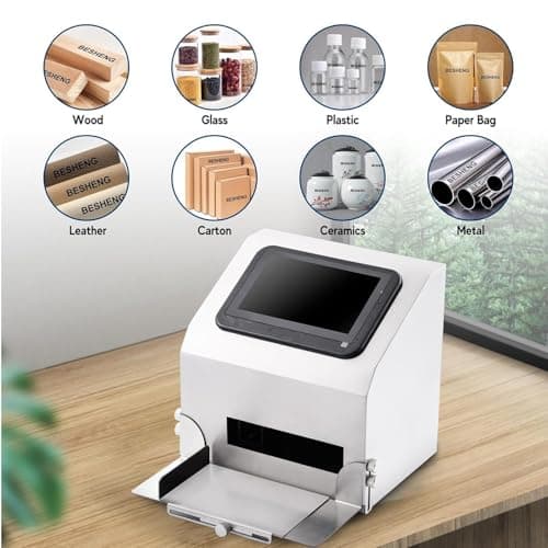 Automatic Coding Machine | 5 Inch LCD Screen Desktop Inkjet Date Coder,High-Resolution Batch Coding Printer with 42ml Ink Cartridge for Date, Picture, Batch Number, Label