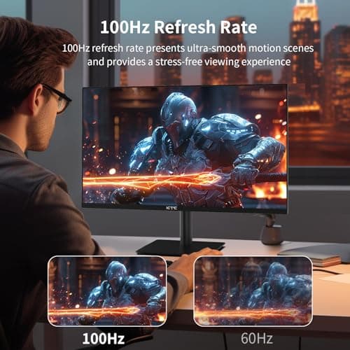 27 Inch QHD Computer Monitor, 2K 100Hz IPS Gaming Monitor, 1440P Frameless Eye Care PC Office Monitor with HDMI/DP, FreeSync & G-Sync, HDR10, VESA, Tilt Adjustable
