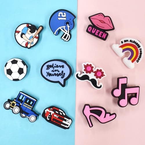 Shoe Charms, Lot of 25,40,80,100,120,160,200,450 PCS Clip Buckle Charms Random PVC Different for Clog Shoes Decoration Charms