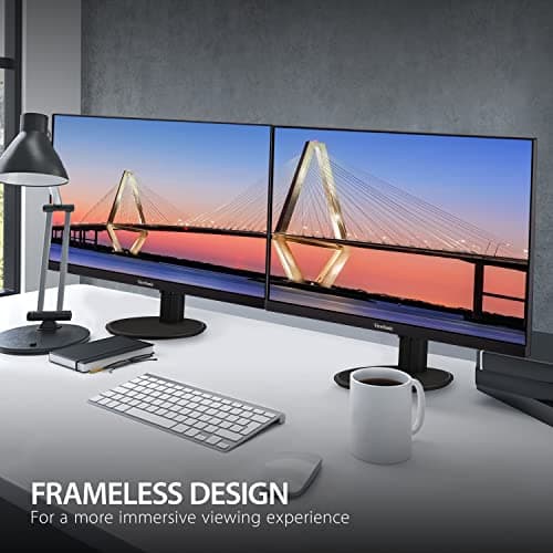 ViewSonic VA2447-MHJ 24 Inch Full HD 1080p Monitor with Advanced Ergonomics, FreeSync, 100Hz, Ultra-Thin Bezel, Eye Care, HDMI, VGA Inputs for Home and Office