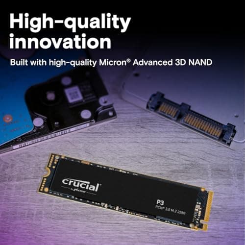 Crucial P3 500GB PCIe Gen3 3D NAND NVMe M.2 SSD, up to 3500MB/s - CT500P3SSD8