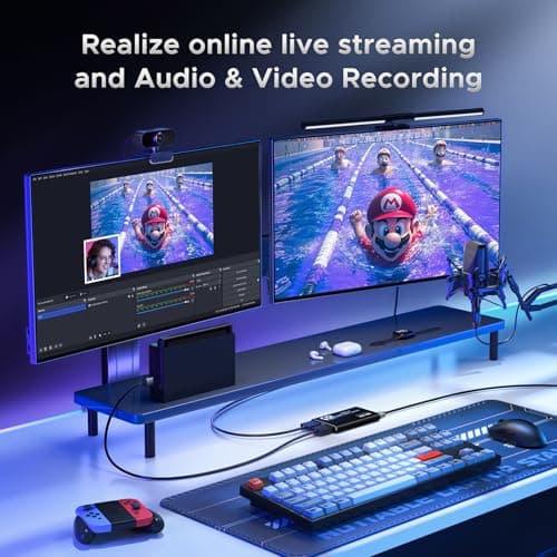 Video Capture Card, Audio Video Capture Card, USB 3.0 Capture Card 4K HDMI Loop-Out, 1080P 60FPS/2K 30FPS Video Game Capture for Streaming Works for PS5/Switch/Camera/PC/OBS(Black)
