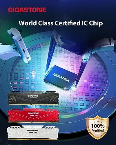 【DDR4 RAM】 GIGASTONE Game PRO 32GB Kit (2x16GB) DDR4 3200MHz PC4-25600 CL 16-18-18-40 Intel XMP 2.0 AMD Ryzen 1.35V UDIMM 288 Pin Unbuffered Non ECC High Performance Gaming Desktop Memory - White