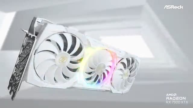 ASRock AMD Radeon RX 7600 Steel Legend 8GB OC GDDR6 128-bit 0dB Silent Cooling Graphics Card DisplayPort 7680 x 4320 HDMI 18 Gbps 3 Fans PCI Express 4