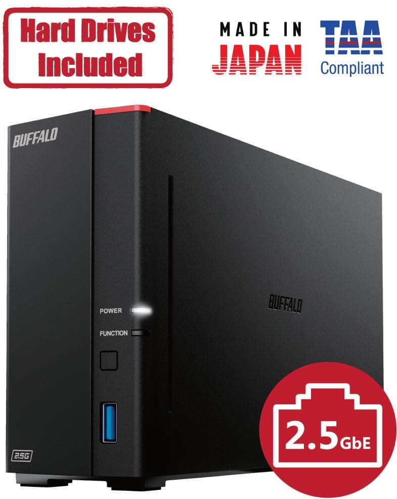 BUFFALO LinkStation 710 2TB 1-Bay NAS Network Attached Storage with HDD Hard Drives Included NAS Storage That Works as Home Cloud or Network Storage Device for Home