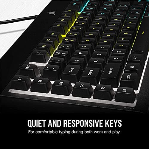 Corsair K55 RGB PRO Membrane Wired Gaming Keyboard – IP42 Dust and Spill-Resistant – 6 Macro Keys with Elgato Integration – iCUE Compatible – QWERTY NA – PC, Mac, Xbox – Black