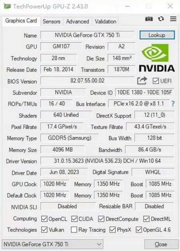 GTX 750 Ti 4GB GDDR5 Graphics Card, Faster Than RX 550, GT1030, 4X Than GT 730, 7X Than GT 710 128-Bit PCI Express 3.0x16 DirectX 12 CUDA 640 NO Power Cable Needed HDMI/DVI/VGA