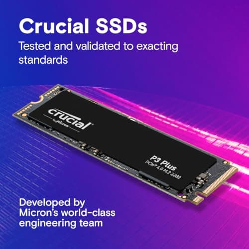 Crucial P3 Plus 4TB PCIe Gen4 3D NAND NVMe M.2 SSD, up to 5000MB/s - CT4000P3PSSD8