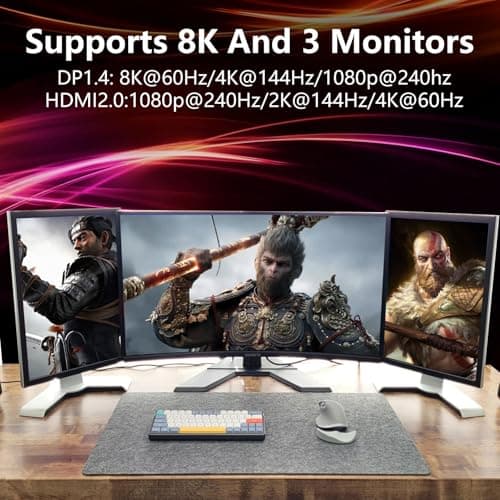 Radeon RX 590 8GB GEM Graphics Card, 2304SP 1469MHz GDDR5 256bit, RX590 GPU 8K Video Card with Dual Cooling Fan, HDMI, DP, DVI-Output, PCIE 3.0 * 16 for Computer Gaming and Office