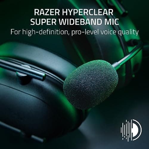 Razer BlackShark V2 HyperSpeed Wireless Gaming Headset: 280g Lightweight - THX Spatial Audio - Bendable Mic - 50mm Drivers - 2.4GHz, Bluetooth or USB - 70 Hr Battery w/USB Type C Charging - Black