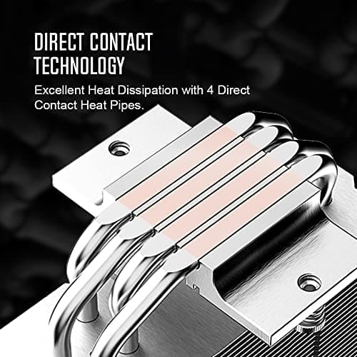 ID-COOLING SE-214-XT ARGB White CPU Cooler 4 Heatpipes CPU Air Cooler ARGB Light Sync with Motherboard(5V 3-PIN Connector) CPU Fan for Intel/AMD, LGA 1700 Compatible for Desktop