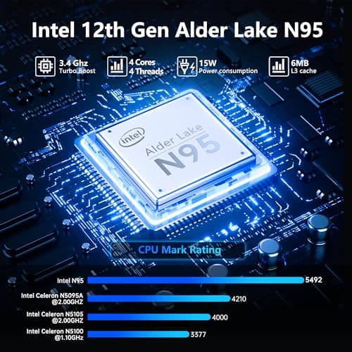Gaming Laptop, 16 Inch FHD Display (1920 x 1200), N95 Laptop Computer（up to 3.4GHz, 8GB RAM 256GB SSD, Supports 180 Angle Opening, Bluetooth, Backlit Keyboard, Windows 11 Pro